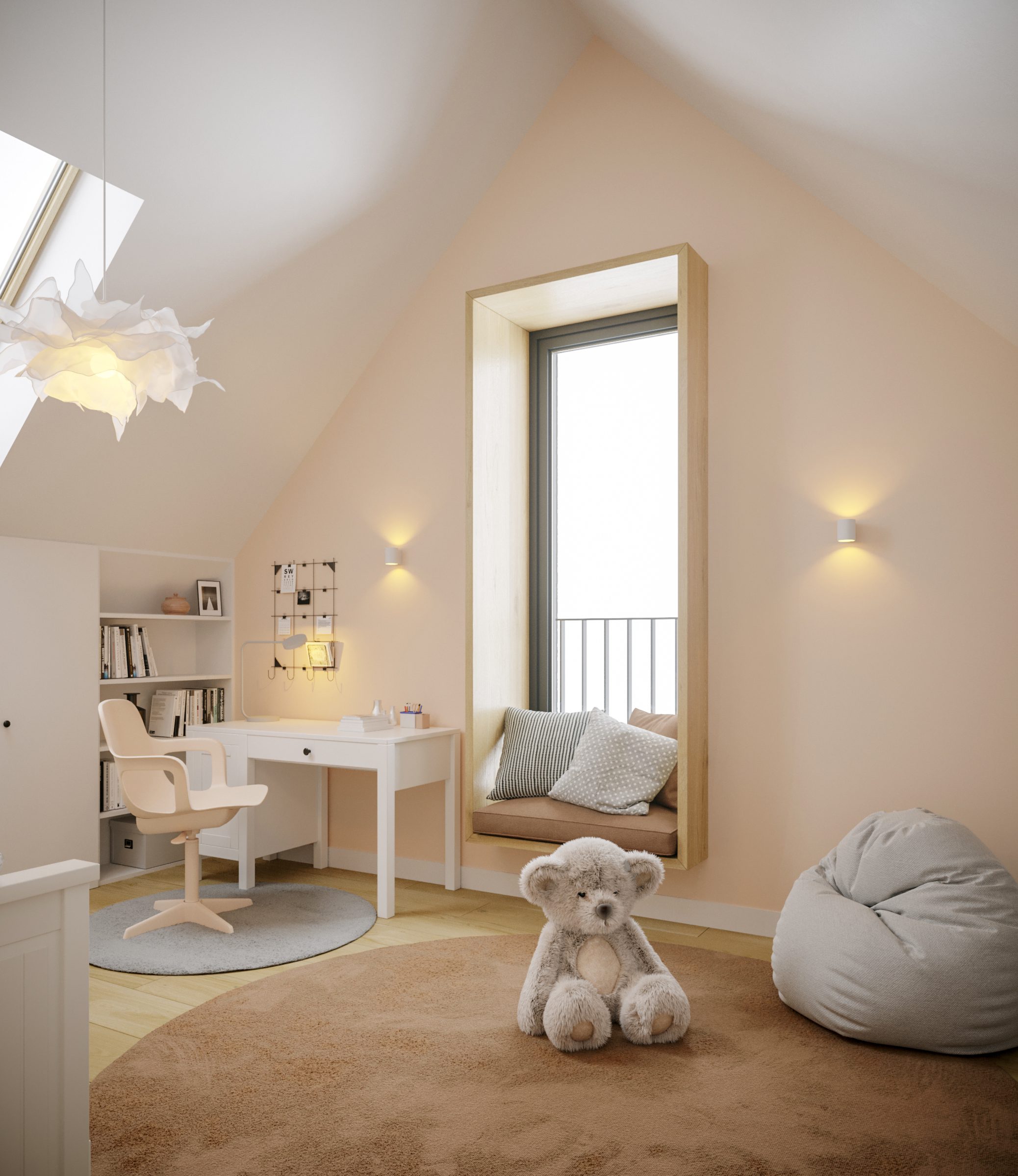 Pokój dziecięcy w kolorze różowym, biurko Ikea Hemnes, Lublin