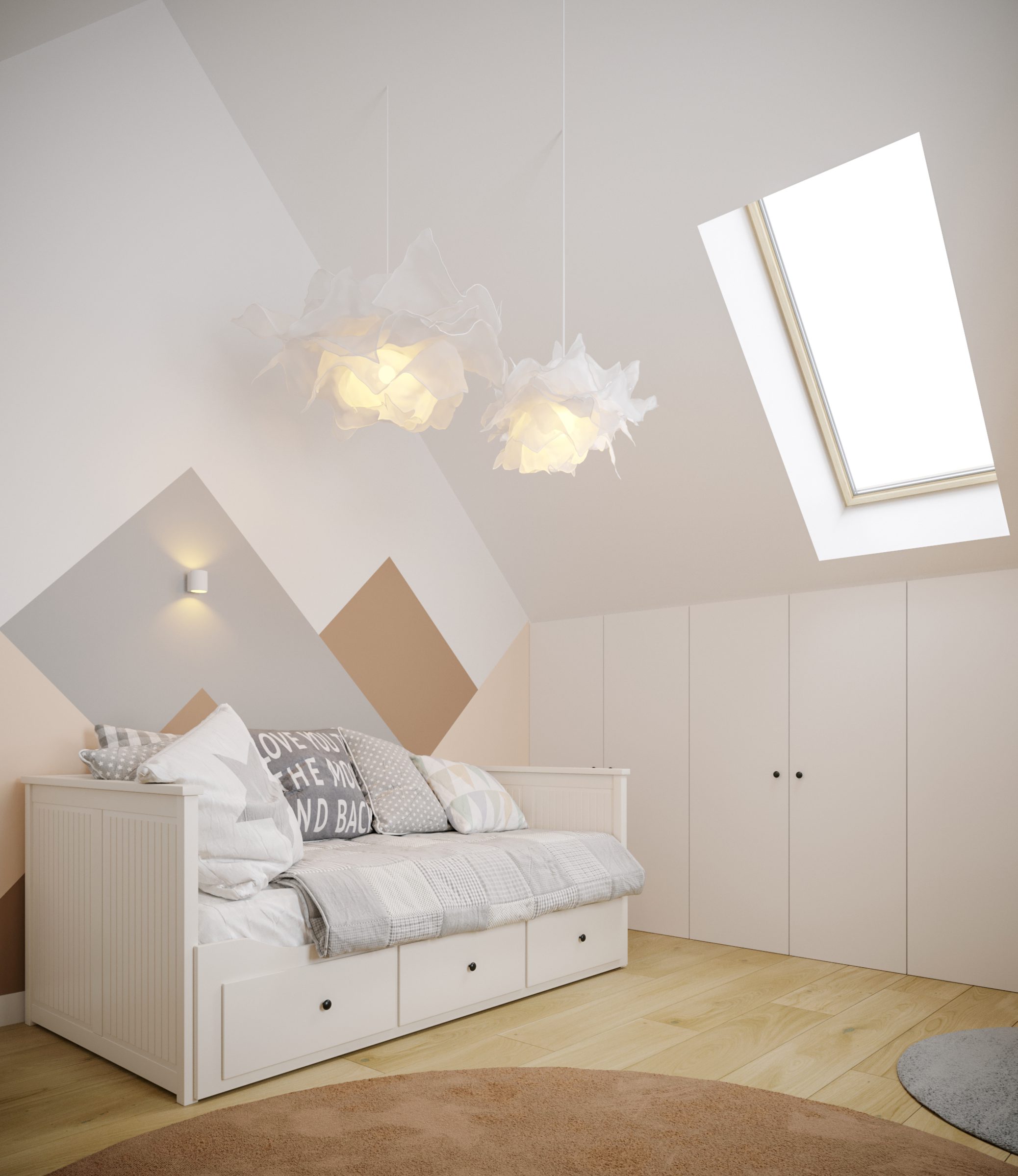 Pokój dziecięcy w kolorze różowym, łóżko Ikea Hemnes, Lublin